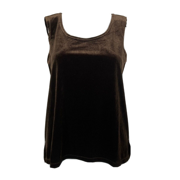 Susan Graver Tops - NWT Susan Graver Tank Shirt Womens Sz S Brown Velvet Stretch Top
